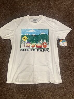 2/$20 South Park Men's White Graphic Short Sleeve Tee